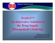 WebEZ™ An Innovative Solution to the Drug Supply ... - Almac