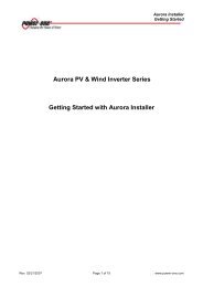 Aurora Installer Software Manual - Power-One
