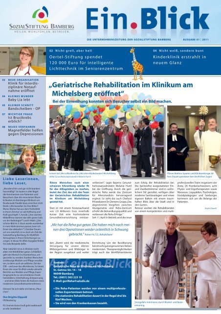 Auf Einen Blick Sozialstiftung Bamberg