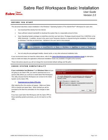 (EN) Workspace Basic Installation Guide - Sabre Holdings