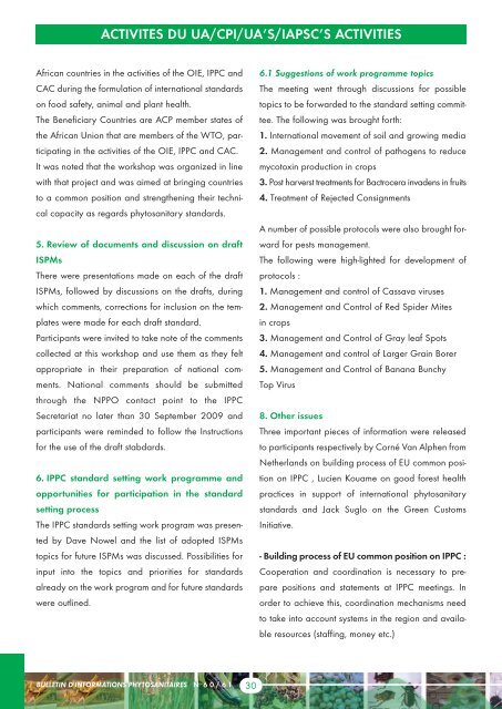 BULLETIN D'INFORMATIONS PHYTOSANITAIRES ... - Union africaine