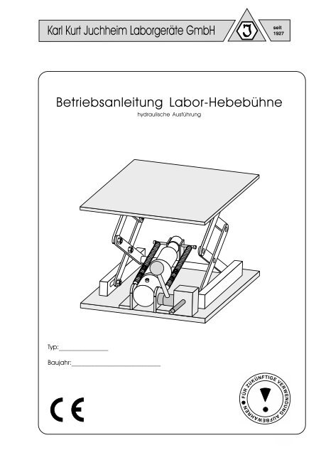 Betriebsanleitung, Labor-Hebebuehne (409,1 kB) - Juchheim ...