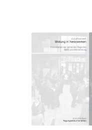 Zukunftsmodell: Bildung in Netzwerken - Bildungsnetz Berlin