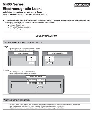 Schlage M400 Series Inswinging Doors.pdf - Access Hardware Supply