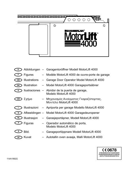 Anleitungen â GaragentorÃ¶ffner Modell MotorLift 4000 Instructions ...