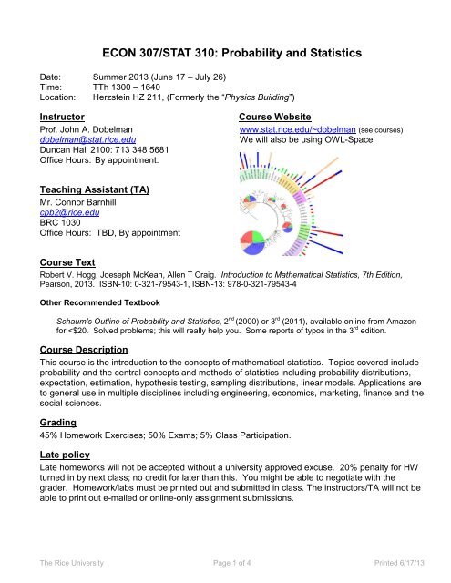 ECON 307/STAT 310 - Rice University