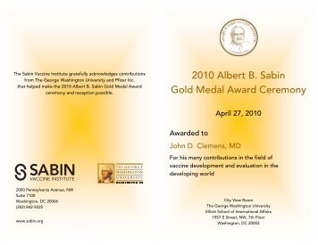 Download the program (PDF) - Sabin Vaccine Institute