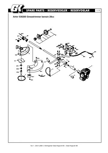 Artnr 530265 Gresstrimmer bensin 28cc