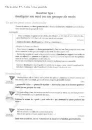 Fiche de rÃ©visions NÂ°1 â la classe / nature grammaticale