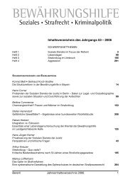 Jahresinhaltsangabe 2006 - Zeitschrift BewÃ¤hrungshilfe