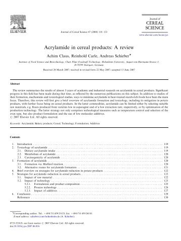 Acrylamide in cereal products: A review - Flavor Food Consulting