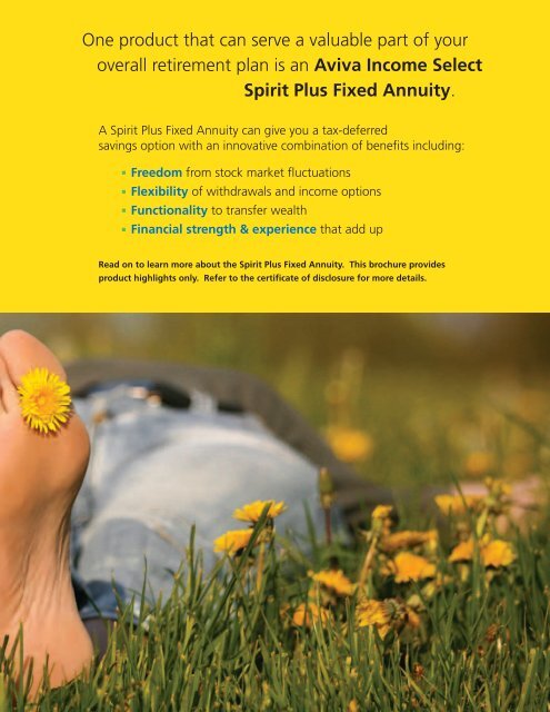 Spirit Plus Fixed Annuity… - Business Underwriters Associates