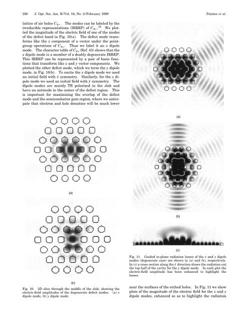 Defect modes of a two-dimensional photonic crystal in an optically ...