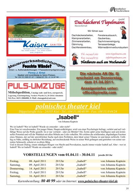 Altenholzer Nachrichten, Freitag, 8. April 2011 - bei der Gemeinde ...