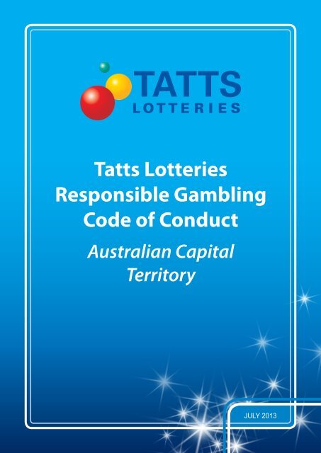 Tatts Lotteries Responsible Gambling Code of Conduct