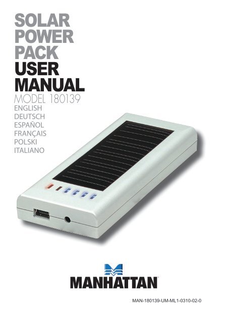 SOLAR POWER PACK USER MANUAL