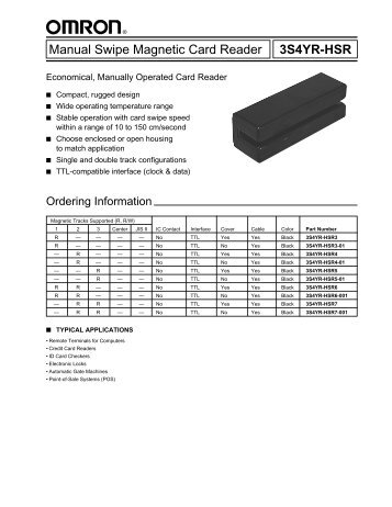 Manual Swipe Magnetic Card Reader 3S4YR-HSR - Komponenten