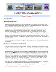 PATIENT EDUCATION HANDOUTS Heart Murmur - US Army ...