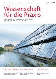 Wissenschaft für die Praxis - Sparkassen Wissenschaftsförderung