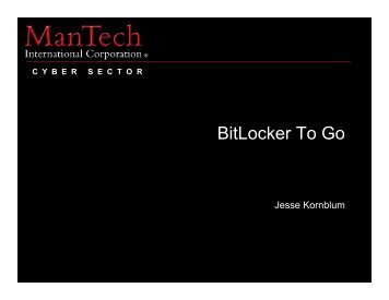 BitLocker To Go - Jesse Kornblum