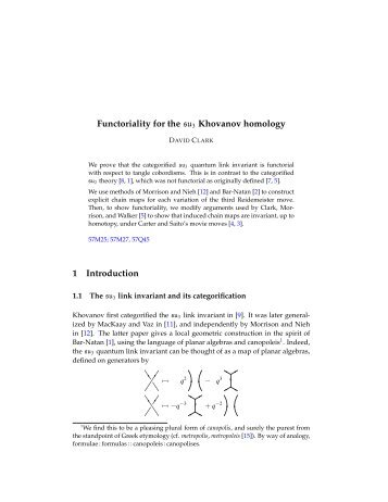 Functoriality for the su3 Khovanov homology 1 ... - Faculty.rmc.edu