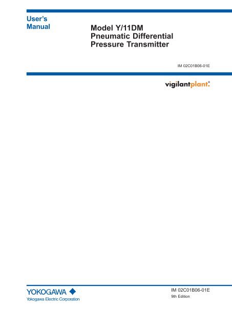 Model Y/11DM Pneumatic Differential Pressure ... - Yokogawa