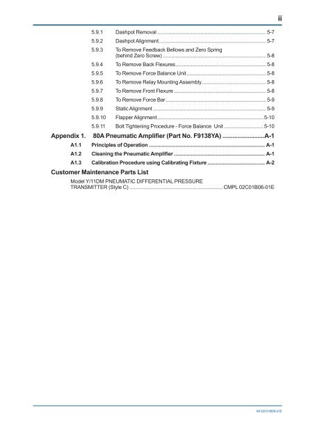 Model Y/11DM Pneumatic Differential Pressure ... - Yokogawa