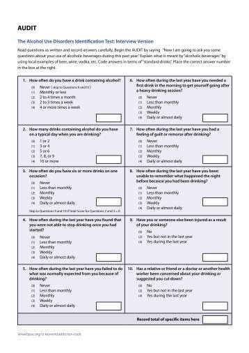 The Alcohol Use Disorders Identification Test ... - Bpac.org.nz