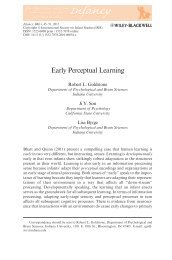 Early Perceptual Learning - Percepts and Concepts Laboratory ...