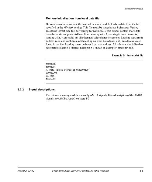 AMBA Design Kit Technical Reference Manual - ARM Information ...