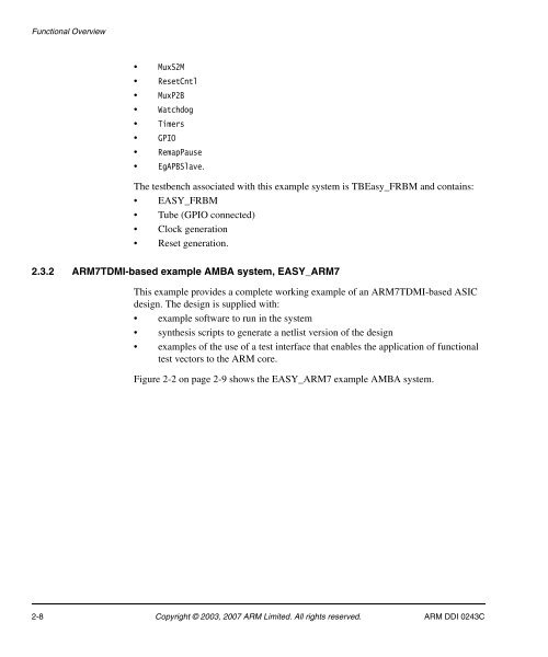 AMBA Design Kit Technical Reference Manual - ARM Information ...