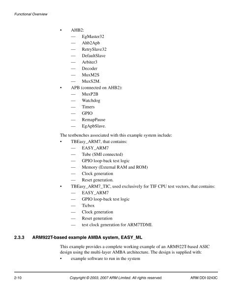 AMBA Design Kit Technical Reference Manual - ARM Information ...