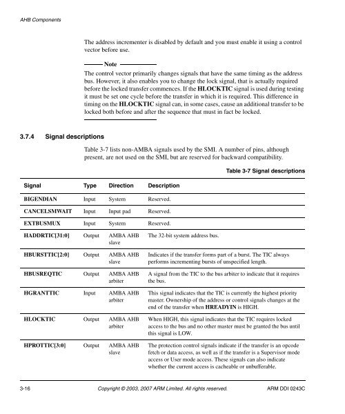 AMBA Design Kit Technical Reference Manual - ARM Information ...