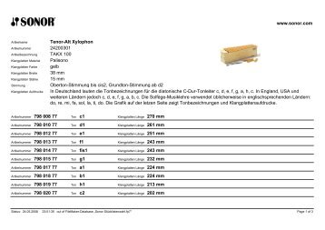 Tenor-Alt Xylophon 24200301 TAKX 100 Palisono gelb Oberton ...