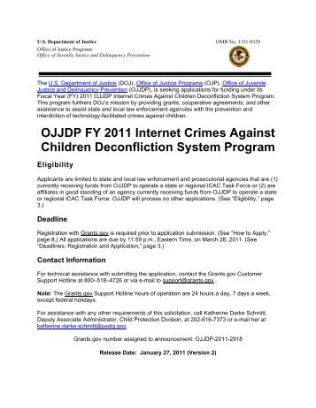 Internet Crimes Against Children Deconfliction System Program