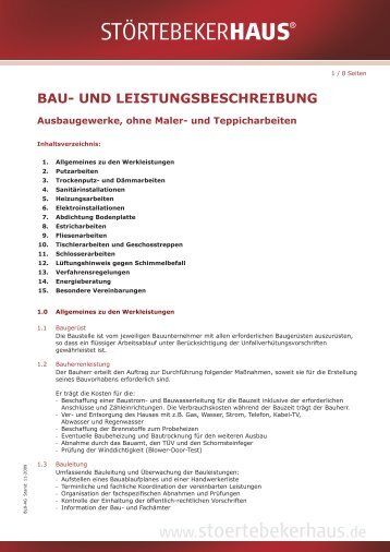 und Leistungsbeschreibung AUSBAUGEWERKE ... - Störtebekerhaus