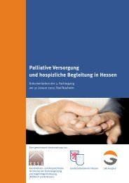 Palliative Versorgung und hospizliche Begleitung in Hessen