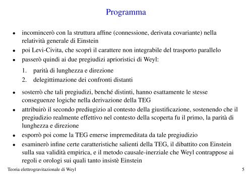 La teoria elettrogravitazionale di Weyl