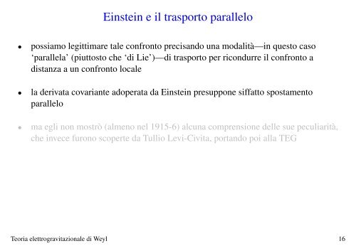 La teoria elettrogravitazionale di Weyl