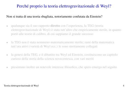 La teoria elettrogravitazionale di Weyl