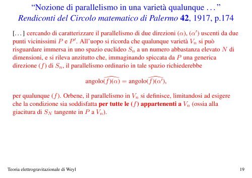 La teoria elettrogravitazionale di Weyl