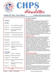 Newsletter Term 4 Week 2 - Croydon Hills Primary School