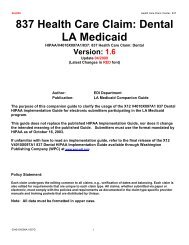 837 Dental LA Medicaid Companion Guide - Louisiana Medicaid