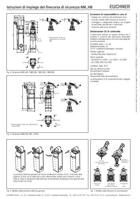 Betriebsanleitung Sicherheitsschalter NM..HB - EUCHNER GmbH + ...