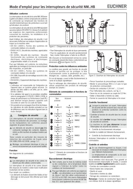 Betriebsanleitung Sicherheitsschalter NM..HB - EUCHNER GmbH + ...