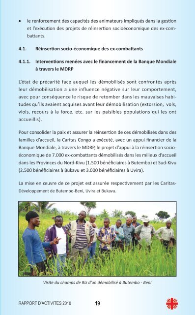 RAPPORT D'ACTIVITES 2010 - caritasdev.cd