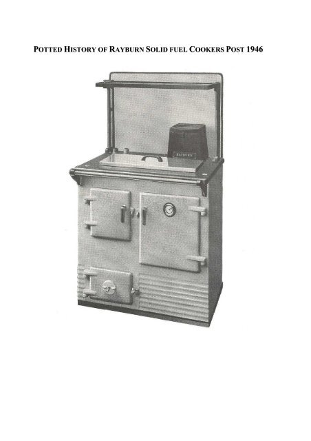 potted history of rayburn solid fuel cookers post - Harworth Heating Ltd