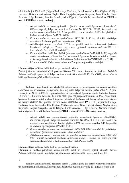 Domes sÄdes Nr. 7. protokols - Jelgavas rajona padome