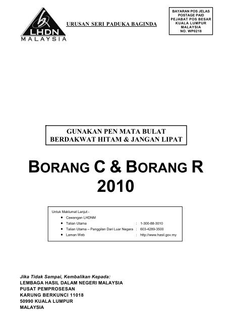 BORANG C & B 2010