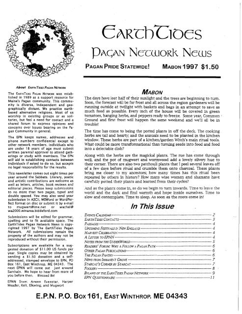 Mabon 1997 - EarthTides Pagan Network